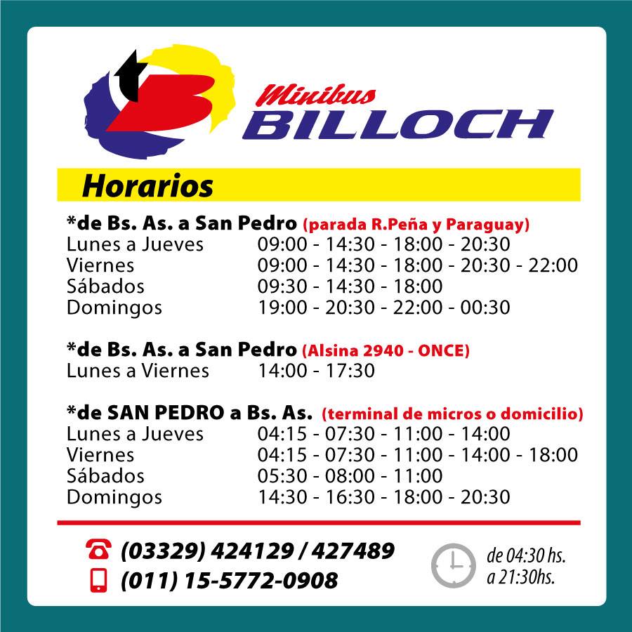 Horarios Horadios San Pedro - Buenos Aires / Buenos Aires - San Pedro